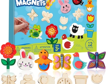 JOYIN 12 Wooden Magnet Painting Kit for Kids