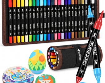 Pagather 24 Colors Dual Tip Acrylic Paint Markers