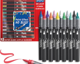 Sharpie Creative Acrylic Brush Tip Markers – 12 Count