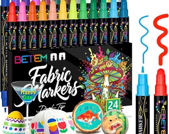 Betem 24 Colors Dual Tip Acrylic Paint Markers