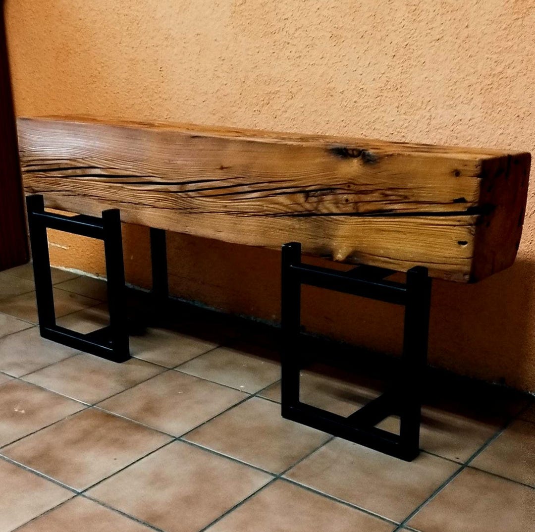 Rustic Beam Console on Steel Feet - Etsy