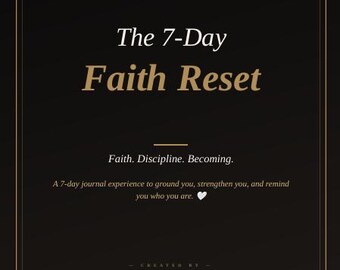 Becoming Her 7-Day Faith Reset Journal | Christian Guided Prayer, Scripture & Affirmation Journal for Women | Instant Download PDF