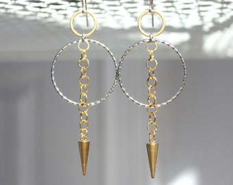 Mixed Metal Long Spike Earrings - Made by Felicia Cantillo