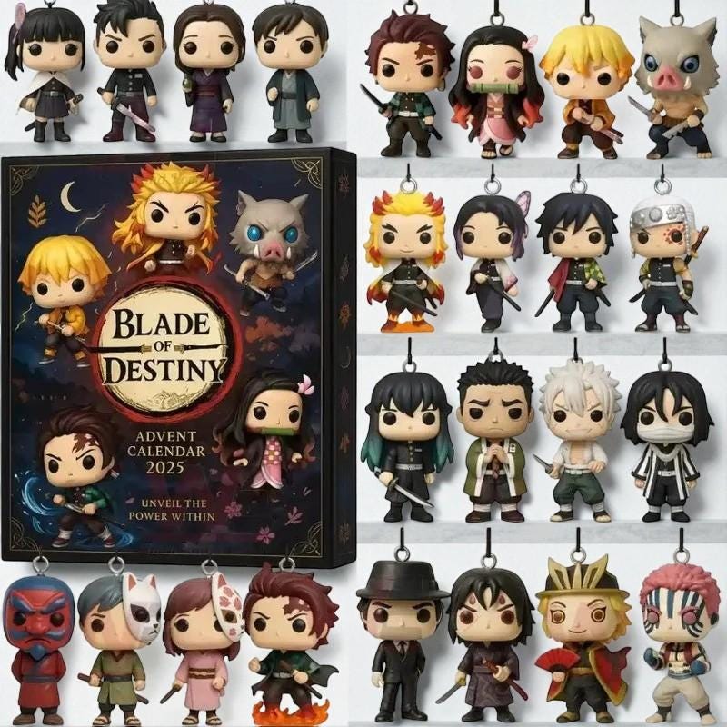 Discover 24 Days Demon Cartoon Action Figure Christmas Advent Calendar, Countdown Blind Box Anime PVC Peripheral Children Toy Christmas Gift