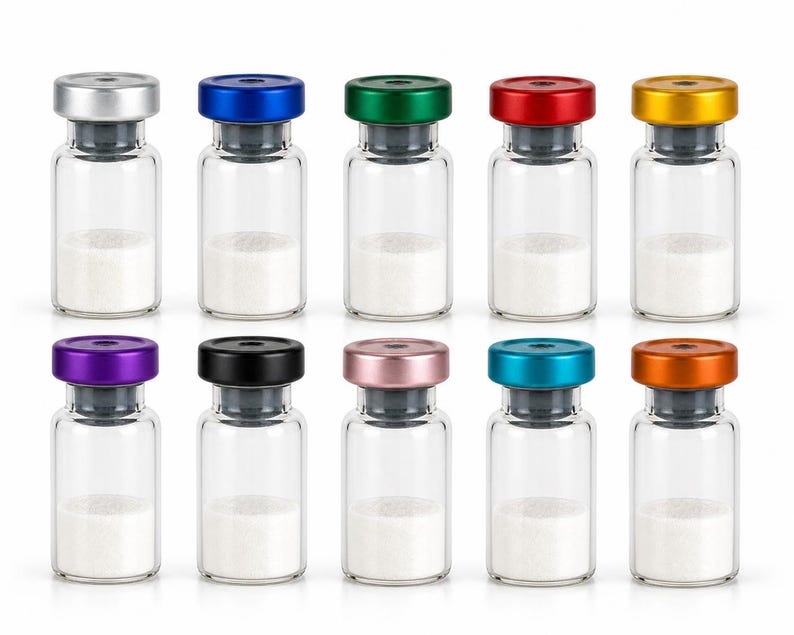 Pu&ograve; includere: Una collezione di dieci flaconi di vetro trasparente con tappi colorati. I tappi sono argento, blu, verde, rosso, giallo, viola, nero, rosa, turchese e arancione. Ogni flacone contiene una polvere bianca.