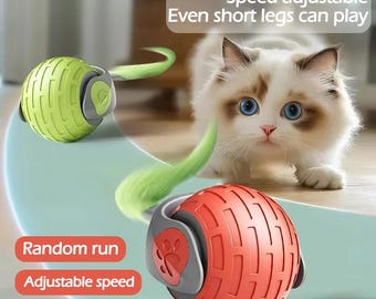 Nieuwe interactieve, automatisch rollende kattenbal – USB-oplaadbare slimme speelbal voor binnenkatten en kittens