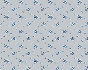 Serenity Blues - Delicate Roses Gray - Riley Blake