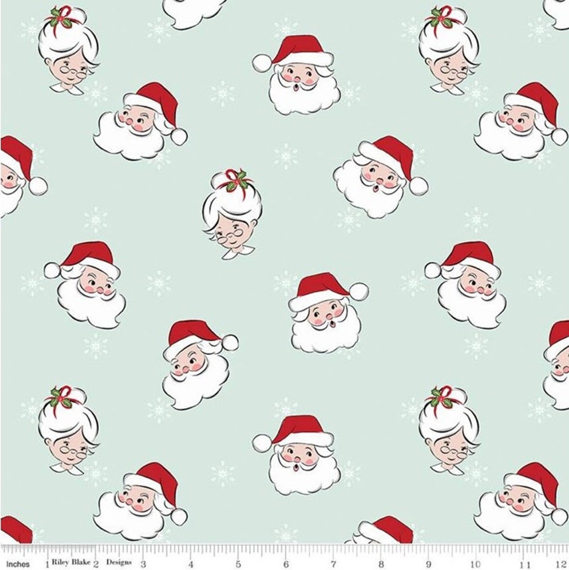 Santa Claus Lane Main Mint - Riley Blake - Etsy