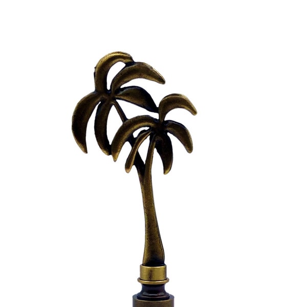 PALM TREE Lamp Finial-Highly Detailed Cast Metal-Aged Brass Finish