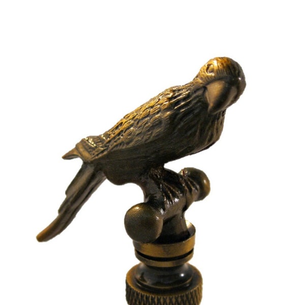 PARROT Aged Brass Finish Lamp Finial-Highly Detailed Cast Metal