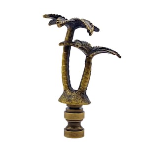 COCONUT PALM TREE Lamp Finial-Highly Detailed Cast Metal-Aged Brass Finish