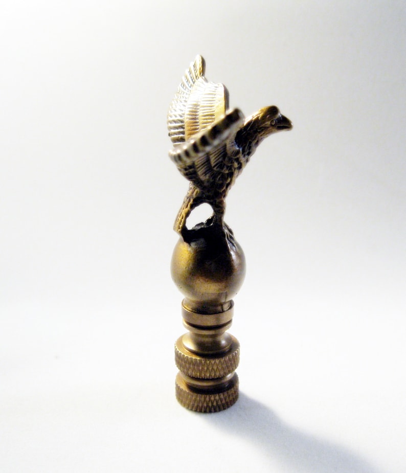 EAGLE ON ORB Aged Brass Lamp FinialHighly Detailed Cast Metal Etsy