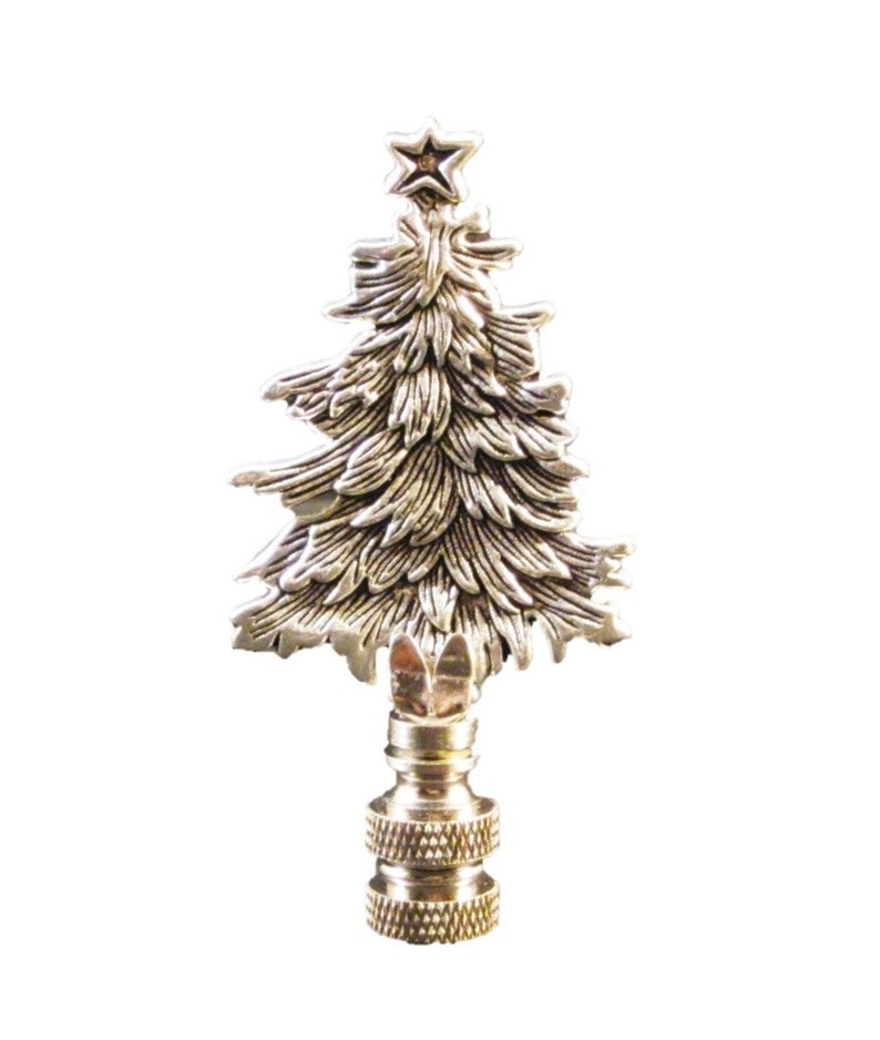 Holiday Lamp FinialCHRISTMAS TREEAntique Silver FinishSolid Etsy