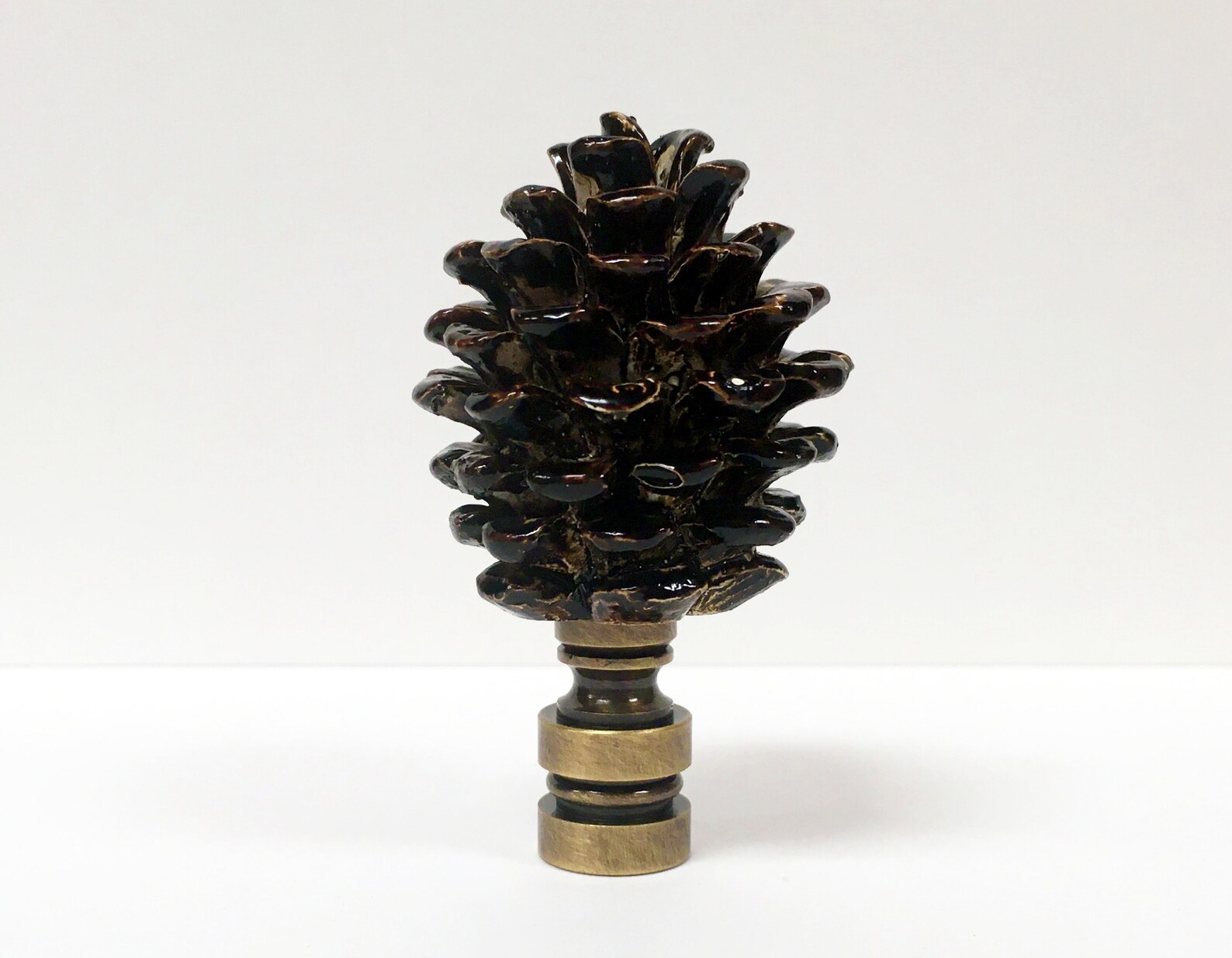 PINECONE Aged Brass Finish Lamp Finialhighly Detailed Cast Etsy