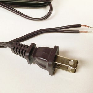 May include: A brown electrical cord with a standard US plug. The cord is split into two wires at the end.
