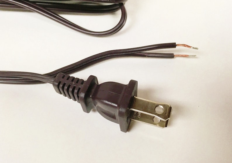 May include: A brown electrical cord with a standard US plug. The cord is split into two wires at the end.