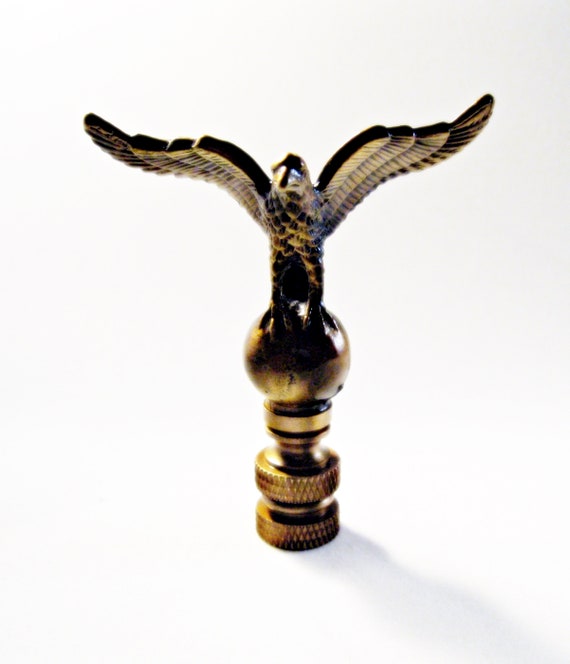 Eagle On Orb Aged Brass Lamp Finial Highly Detailed Cast Metal - Eagle Finial For Lamp Eagle On Orb Aged Brass Lamp Finial Highly Detailed Cast Metal - Eagle Finial For Lamp