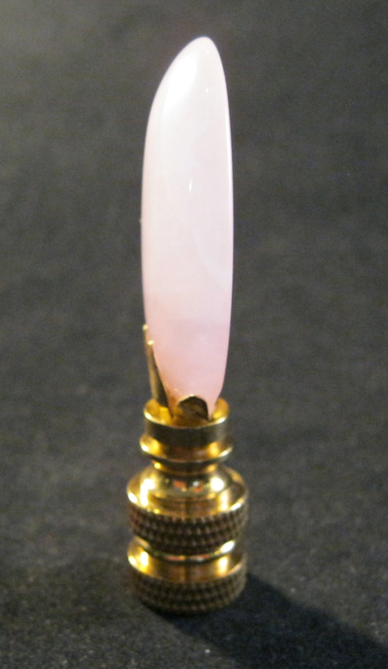 Stone Lamp Finialrose QUARTZ Lamp Finial W/brass or Nickel Etsy