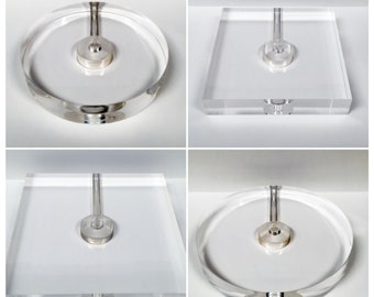 Lamp Parts-ACRYLIC LAMP BASES-Square or Round, 5" or 6", (1 Pc.)