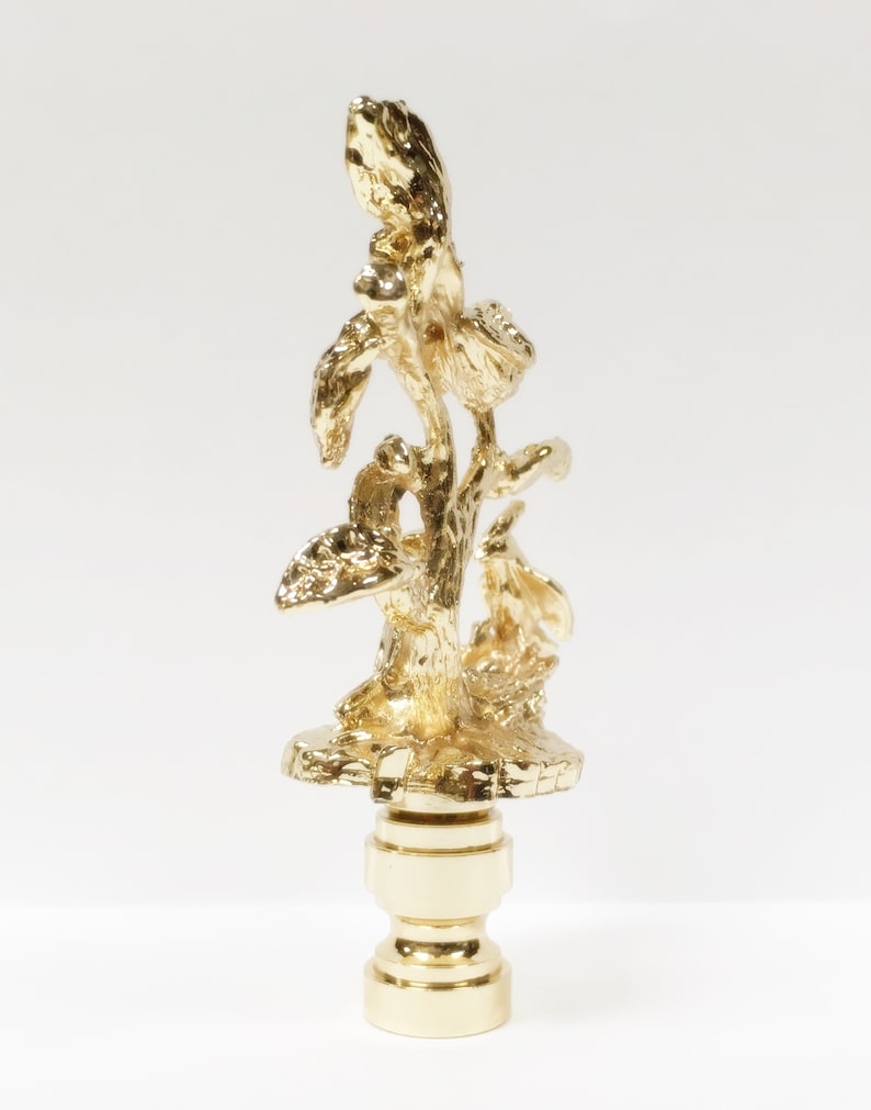 BIRDS IN BRANCHES Polished Brass Lamp Finialhighly Detailed Etsy