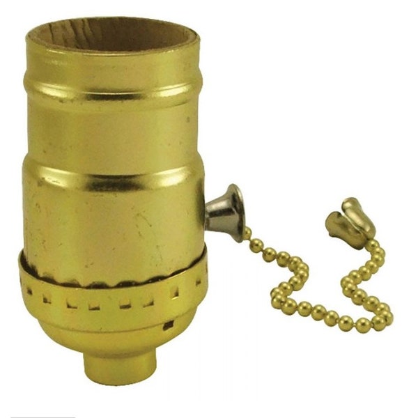 Lamp Parts ON/OFF Pull Chain Medium Base Socket-Polished Gilt Finish