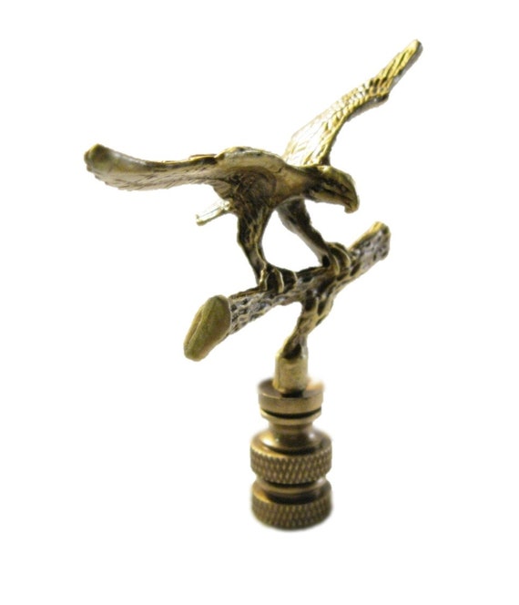 Eagle In Flight Burnished Brass Lamp Finial Highly Detailed - Eagle Finial For Lamp Eagle In Flight Burnished Brass Lamp Finial Highly Detailed - Eagle Finial For Lamp