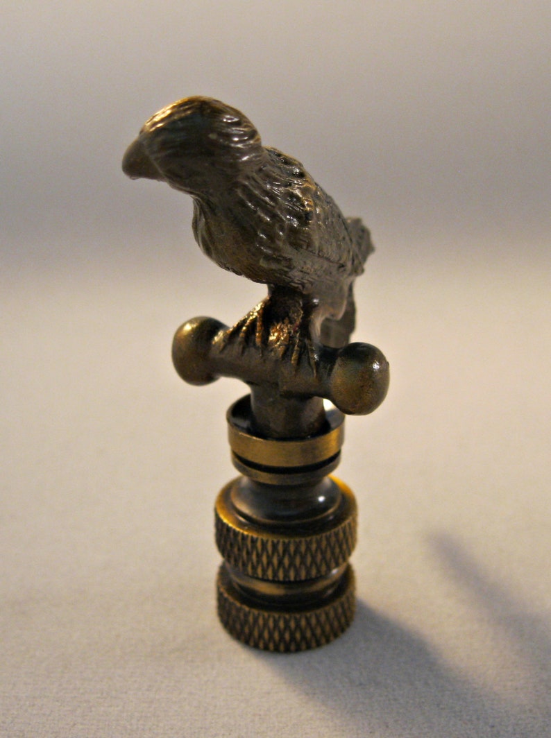 PARROT Aged Brass Finish Lamp Finial-Highly Detailed Cast Metal image 3