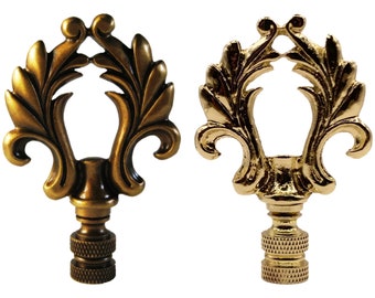 ORNAMENTAL LOOP Lamp Finial-Available in Aged Brass or Polished Brass Finish-Highly Detailed Cast Metal (1-Pc.)