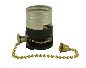 Lamp Parts ON/OFF Pull Chain Replacement MB Socket/Electrolier-Pol. Brass Chain