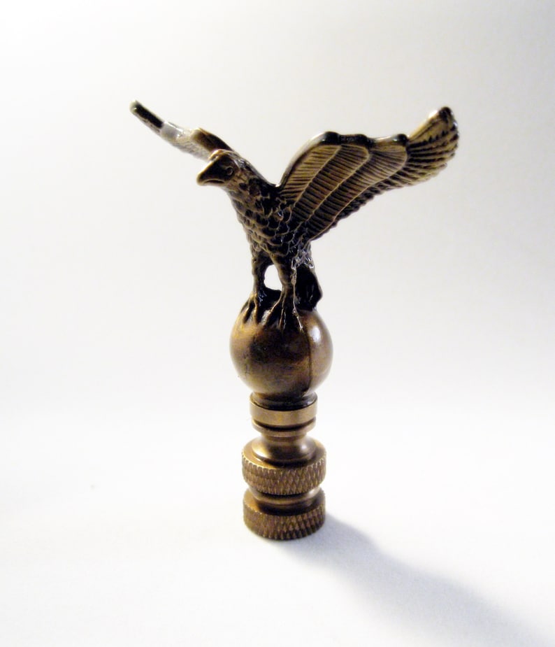 EAGLE ON ORB Aged Brass Lamp Finialhighly Detailed Cast Metal Etsy