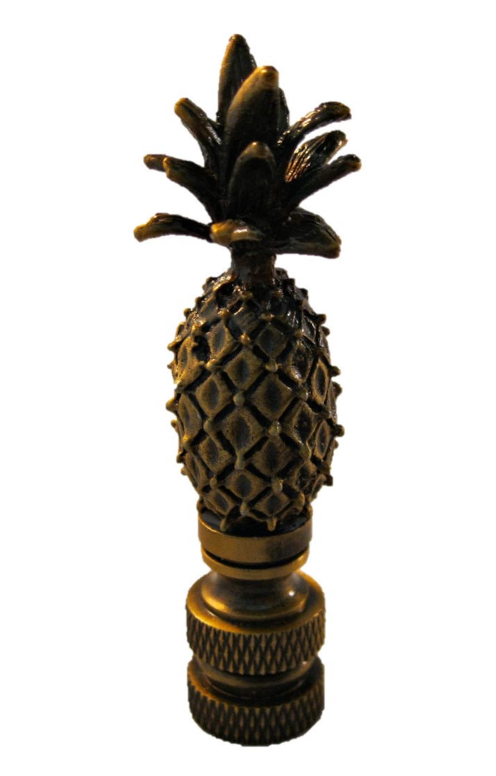 PINEAPPLE Aged Brass Lamp Finialhighly Detailed Cast Metal Etsy