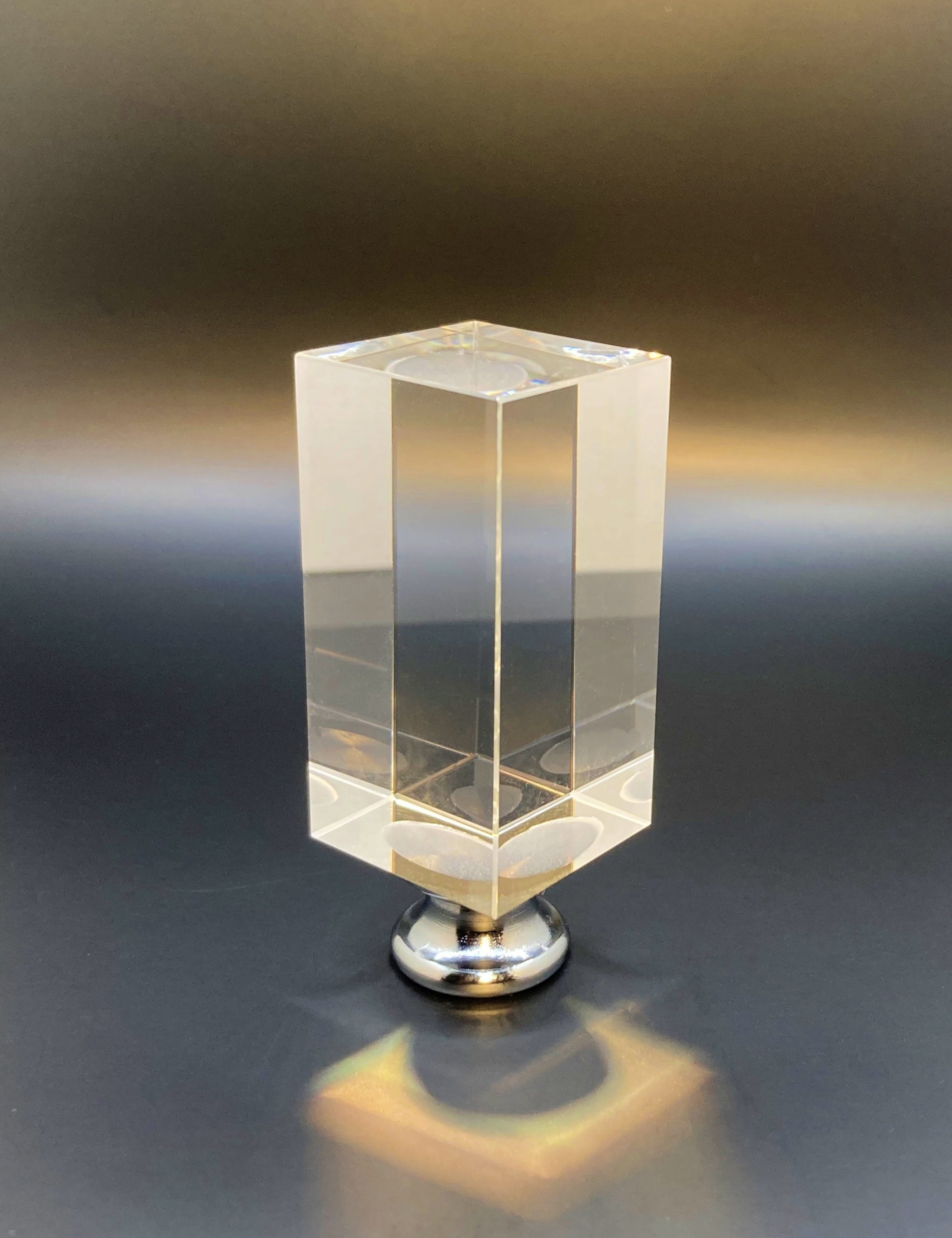 LITE ACCENTS Modern Cube Lamp Finial – Optic Crystal W/ Chrome Base, 1-9/16"