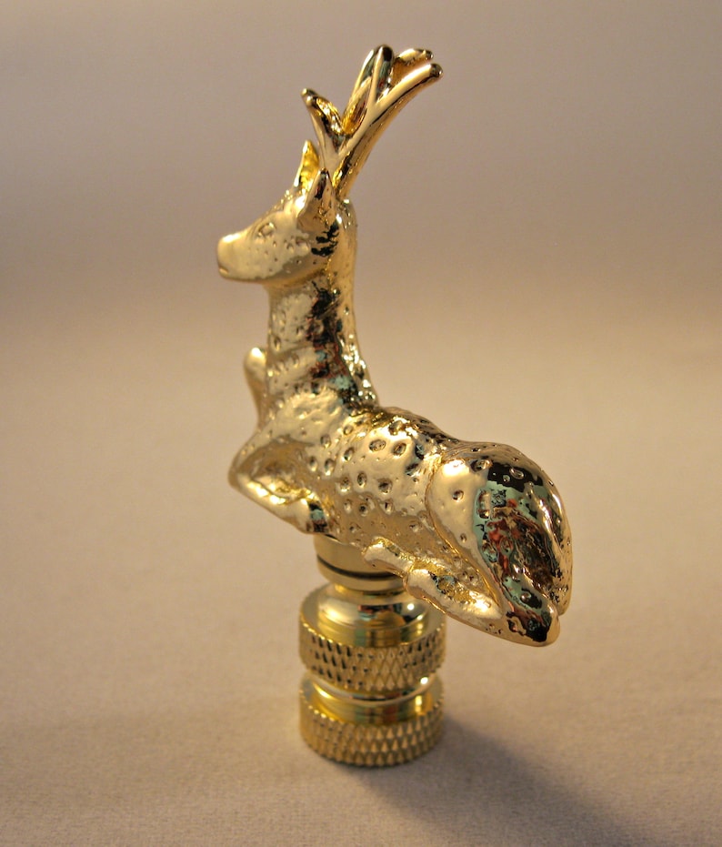 DEER Polished Brass Lamp FinialHighly Detailed Cast Metal Etsy