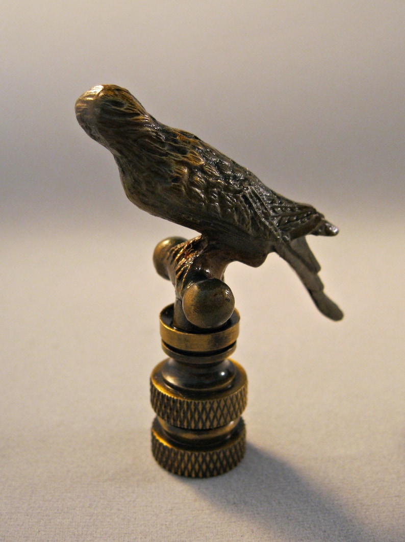 PARROT Aged Brass Finish Lamp Finial-Highly Detailed Cast Metal image 4