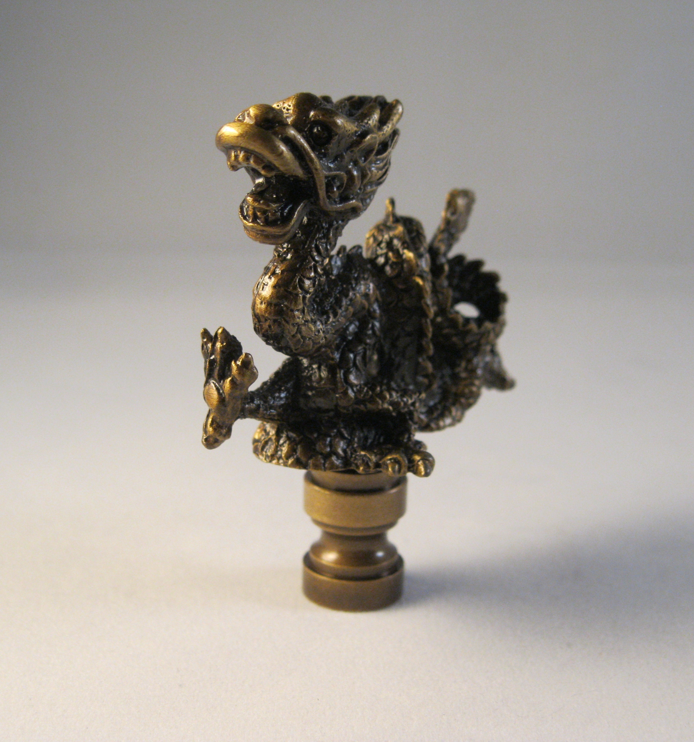 Modern Woman Aged Brass Lamp Finial - Highly Detailed Metal Casting | Transitional Style Lighting Accent