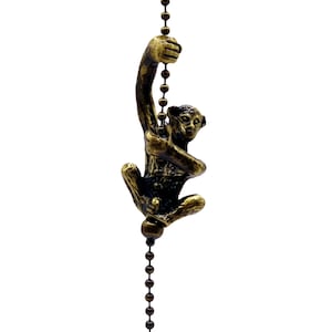 Lamp Parts-CLIMBING MONKEY Fan/Socket Pull Chain-Antique Brass Finish