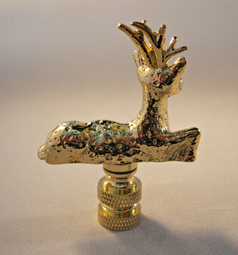 DEER Polished Brass Lamp FinialHighly Detailed Cast Metal Etsy