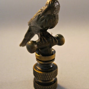 PARROT Aged Brass Finish Lamp Finial-Highly Detailed Cast Metal image 2