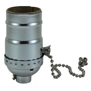 Lamp Parts ON/OFF Pull Chain Medium Base Socket-Nickel Finish