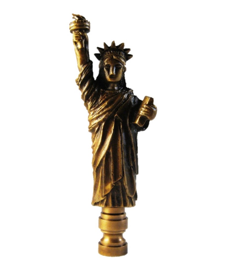 STATUE OF LIBERTY Aged Brass Lamp Finialhighly Detailed Cast Etsy