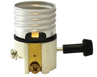 Lamp Parts ON/OFF Turn Knob Replacement Medium Base PORCELAIN Socket