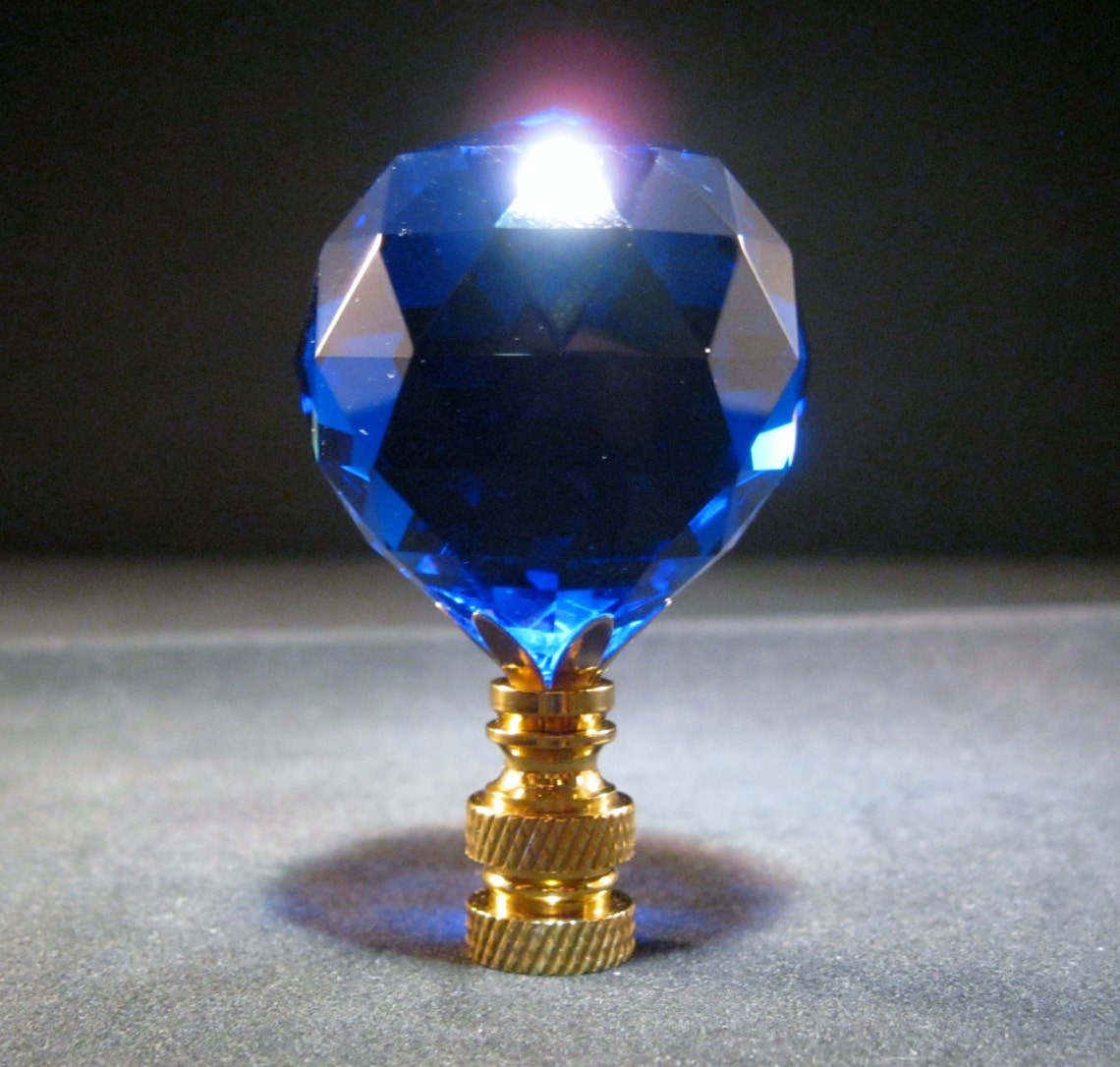 Lamp Finialstunning Leaded Crystal Lamp Finialdark Etsy