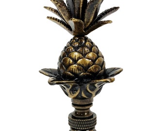 LARGE PINEAPPLE Lamp Finial-Highly Detailed Cast Metal-Aged Brass Finish