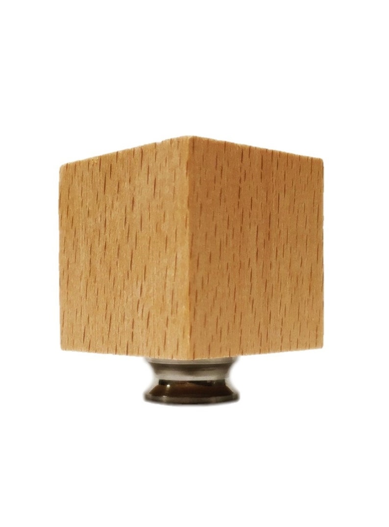 Wood Lamp Finialsolid Beech Wood CUBE W/dual Thread Base in 4 Etsy