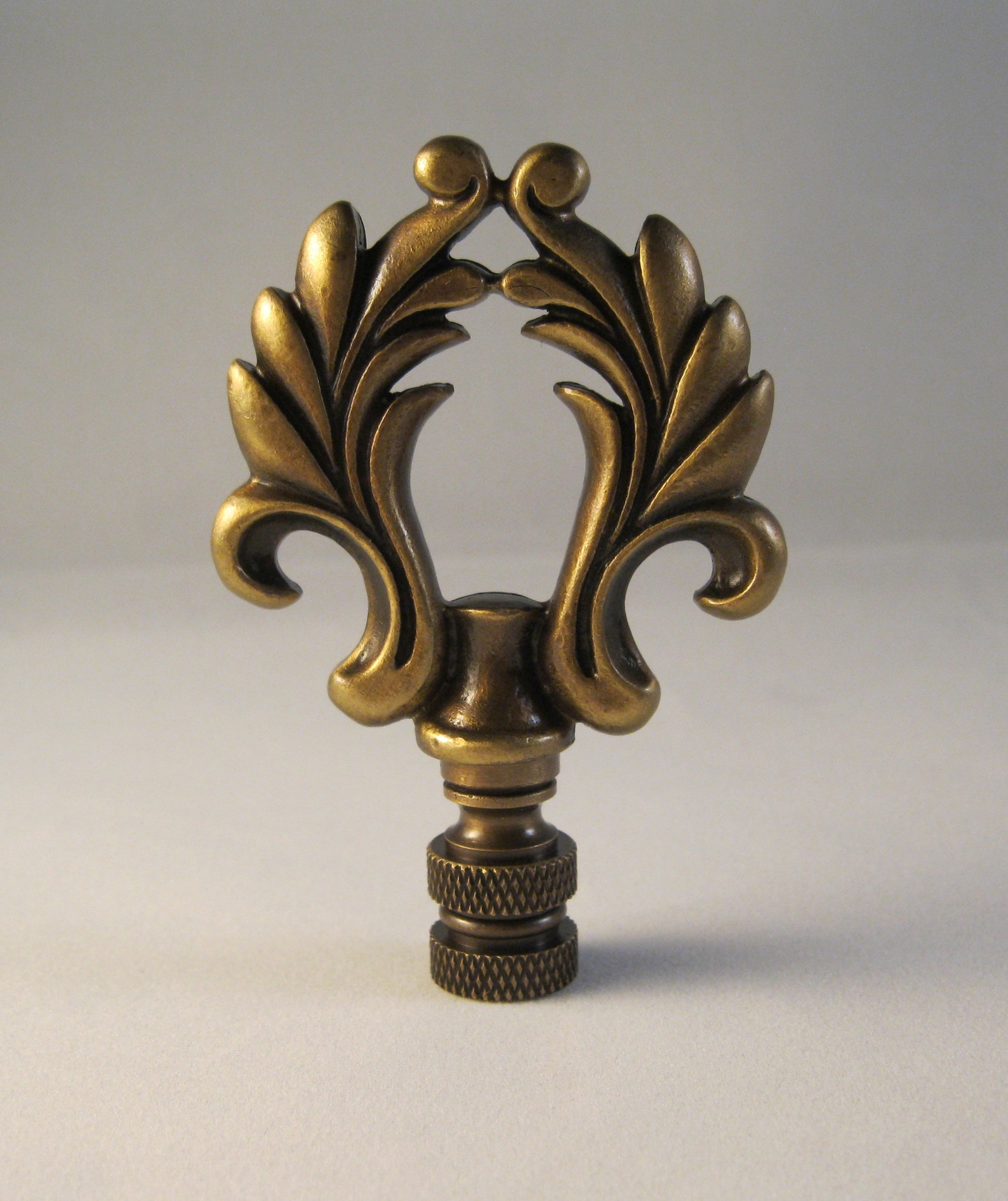 ORNAMENTAL LOOP Aged Brass Lamp FinialHighly Detailed Cast Etsy