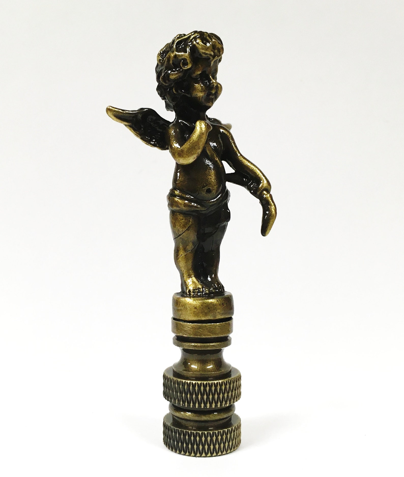 CHERUB Aged Brass Lamp FinialHighly Detailed Cast Metal Etsy