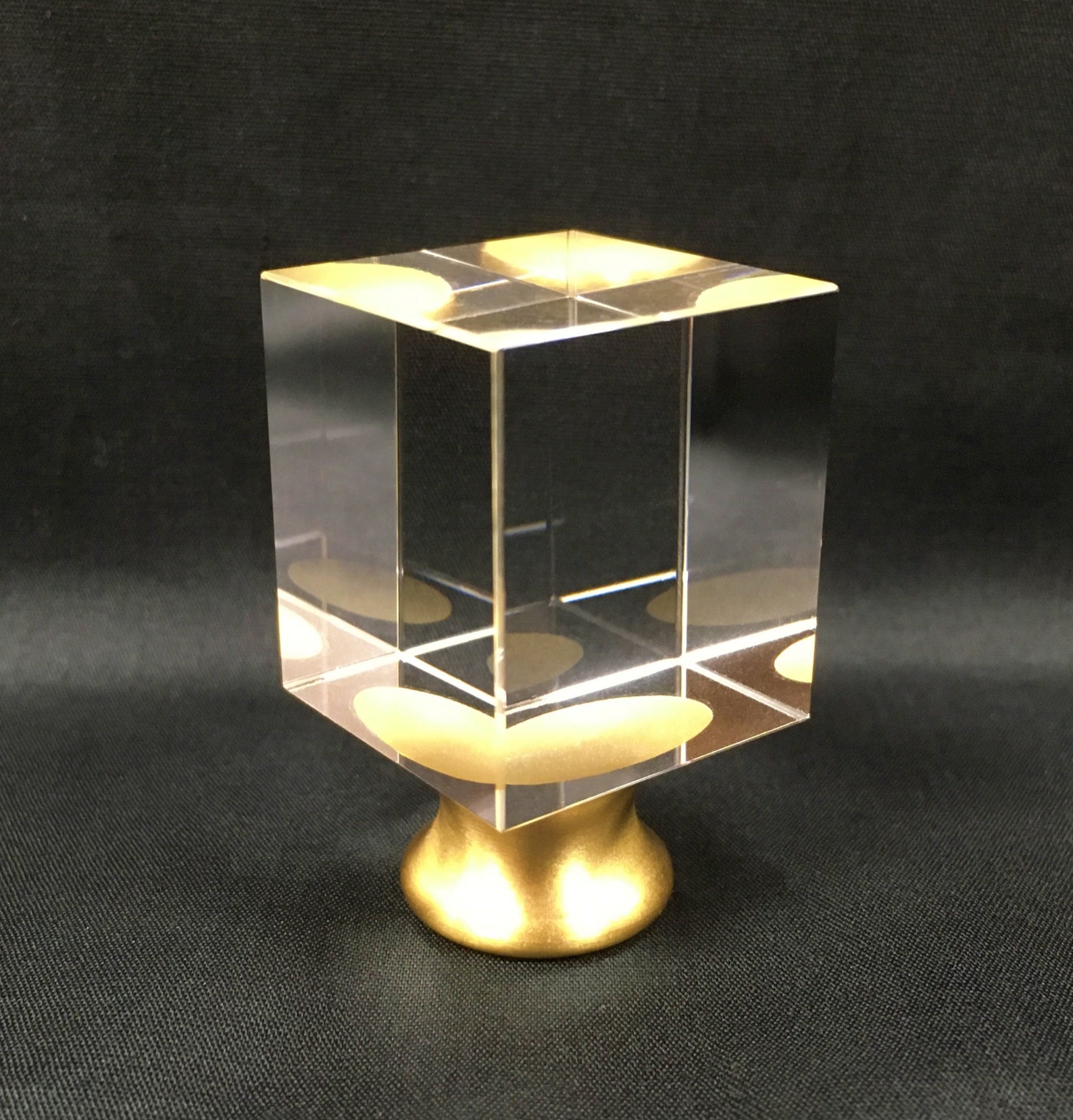 2-Piece Crystal Cube Lamp Finial Set – Clear Glass With Polished Chrome Base, 1-4/5" Tall, For Table Lamps