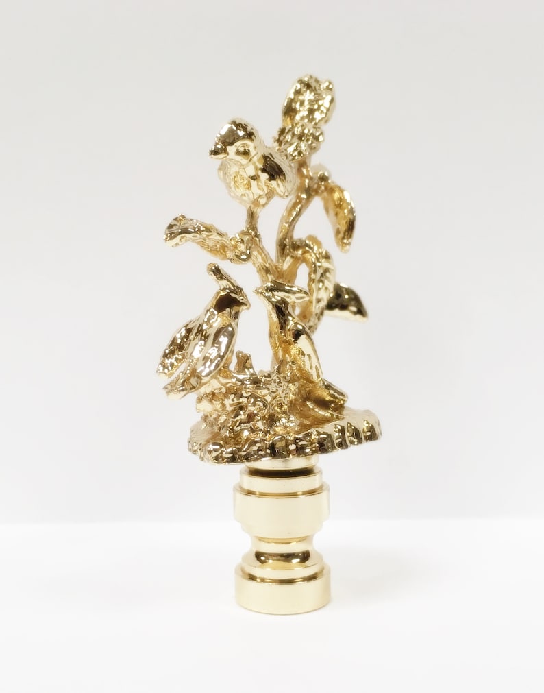 BIRDS IN BRANCHES Polished Brass Lamp FinialHighly Detailed Etsy