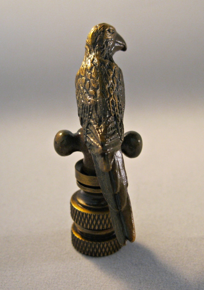 PARROT Aged Brass Finish Lamp Finial-Highly Detailed Cast Metal image 6