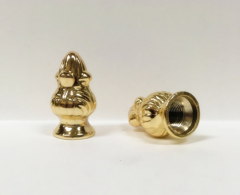 Lamp FinialPair of Polished Brass ACORN finialsDual Thread Etsy